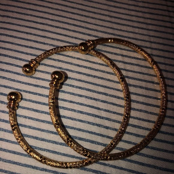 18K GOLD BRACELET/BANGLE/CUFF! PACK OF 2 - Picture 1 of 4